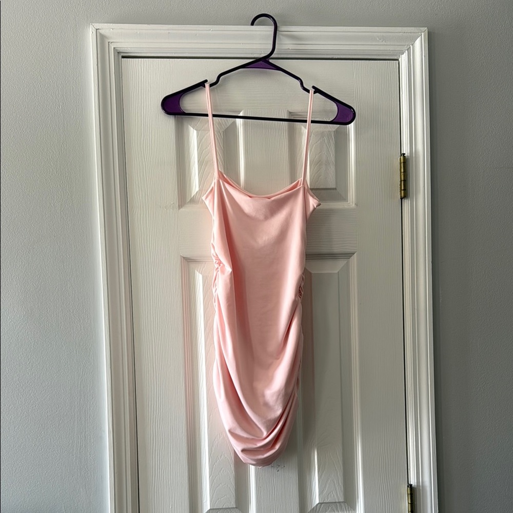 Elegant Pink Draped Dress